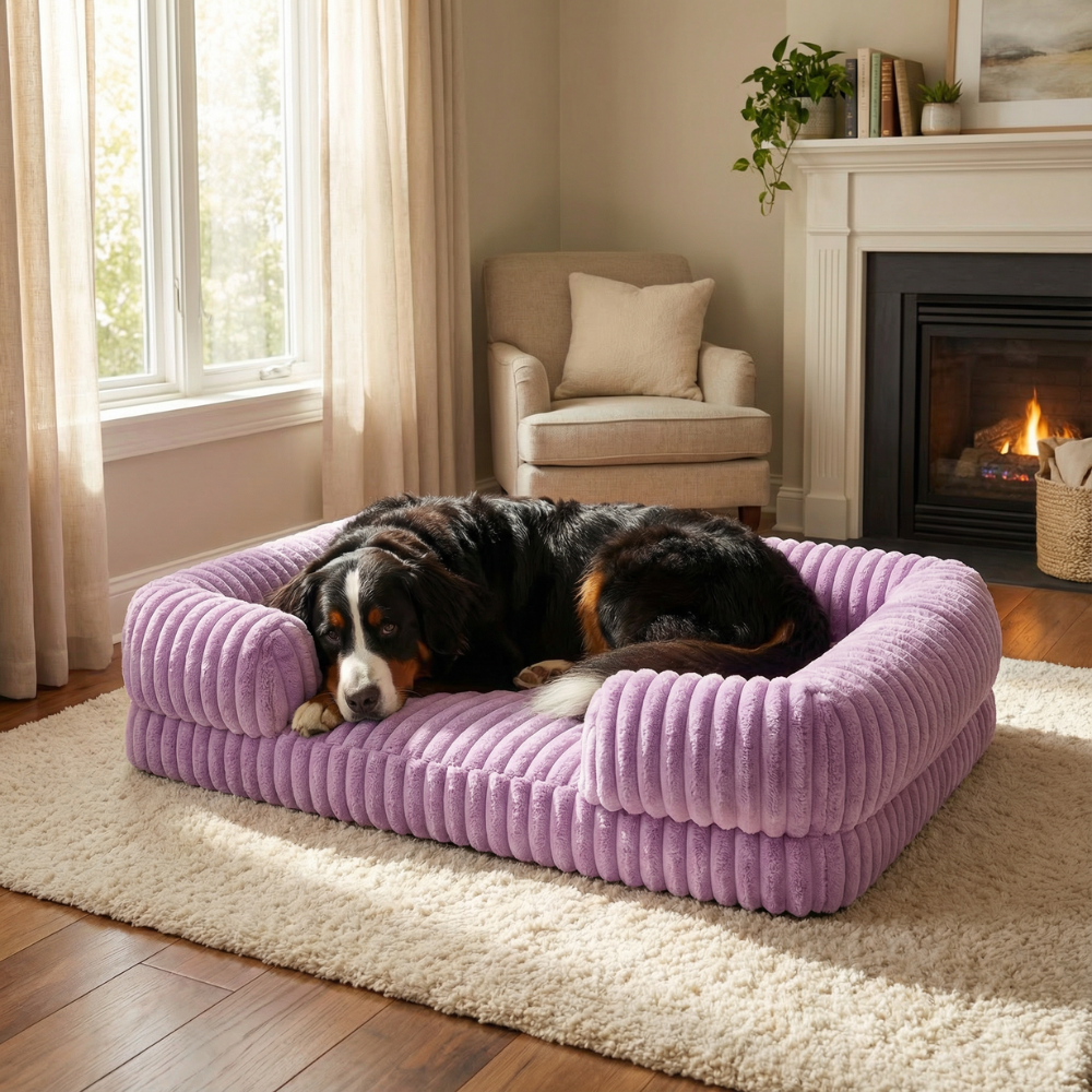 Purple Lounger Dog Bed