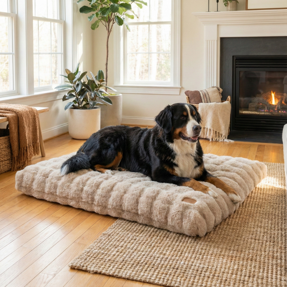 Beige Luxury Dog Bed