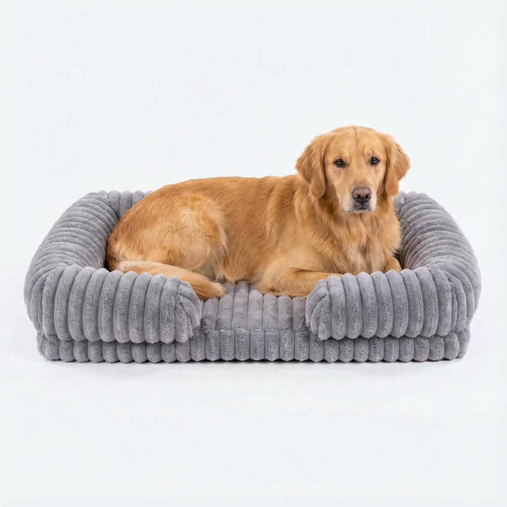 Gray Lounger Dog Bed