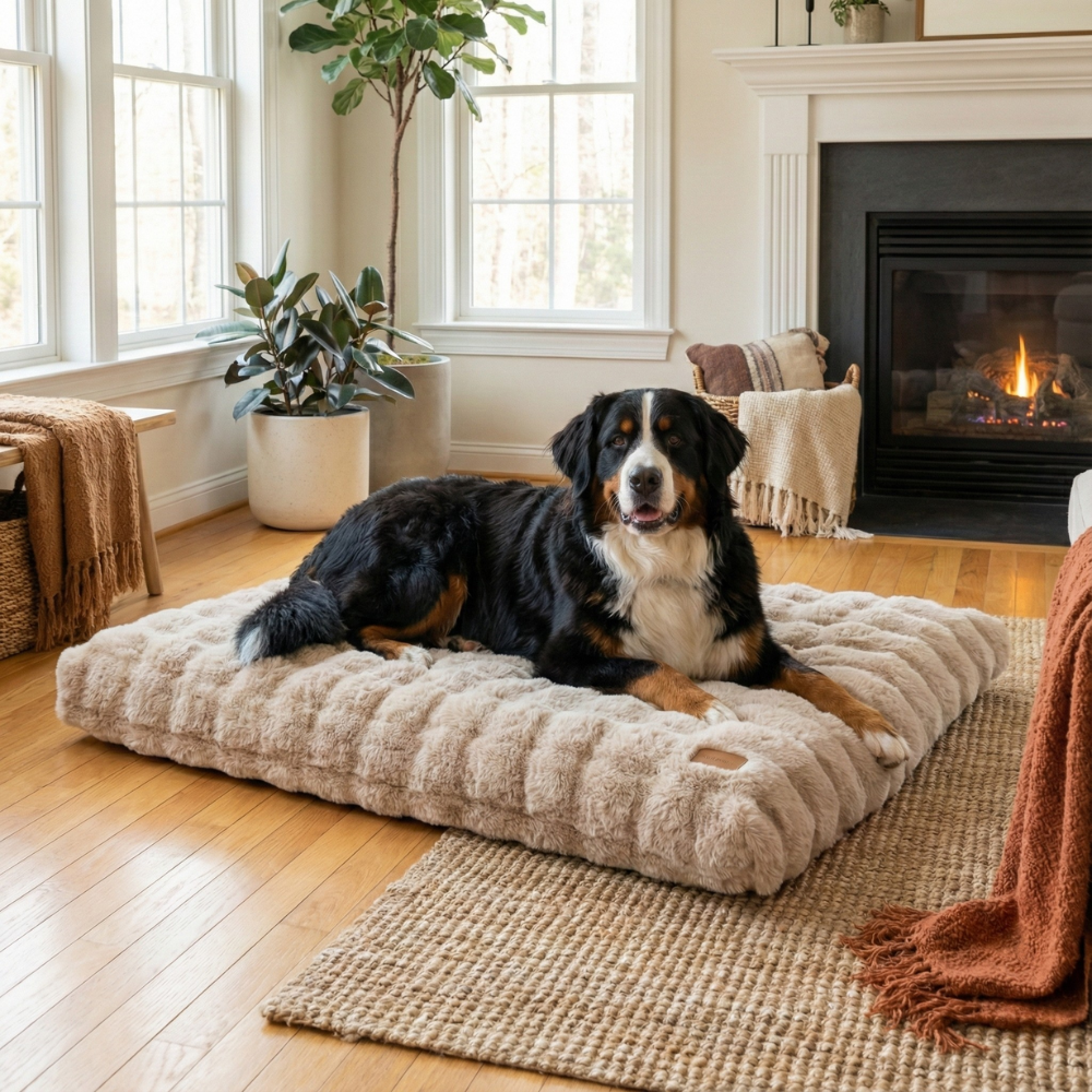 Beige Luxury Dog Bed