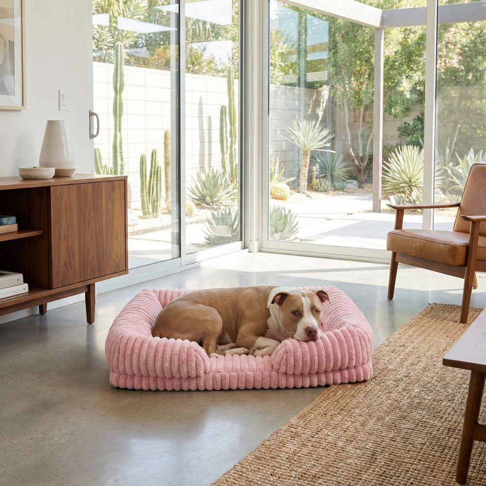 Pink Lounger Dog Bed