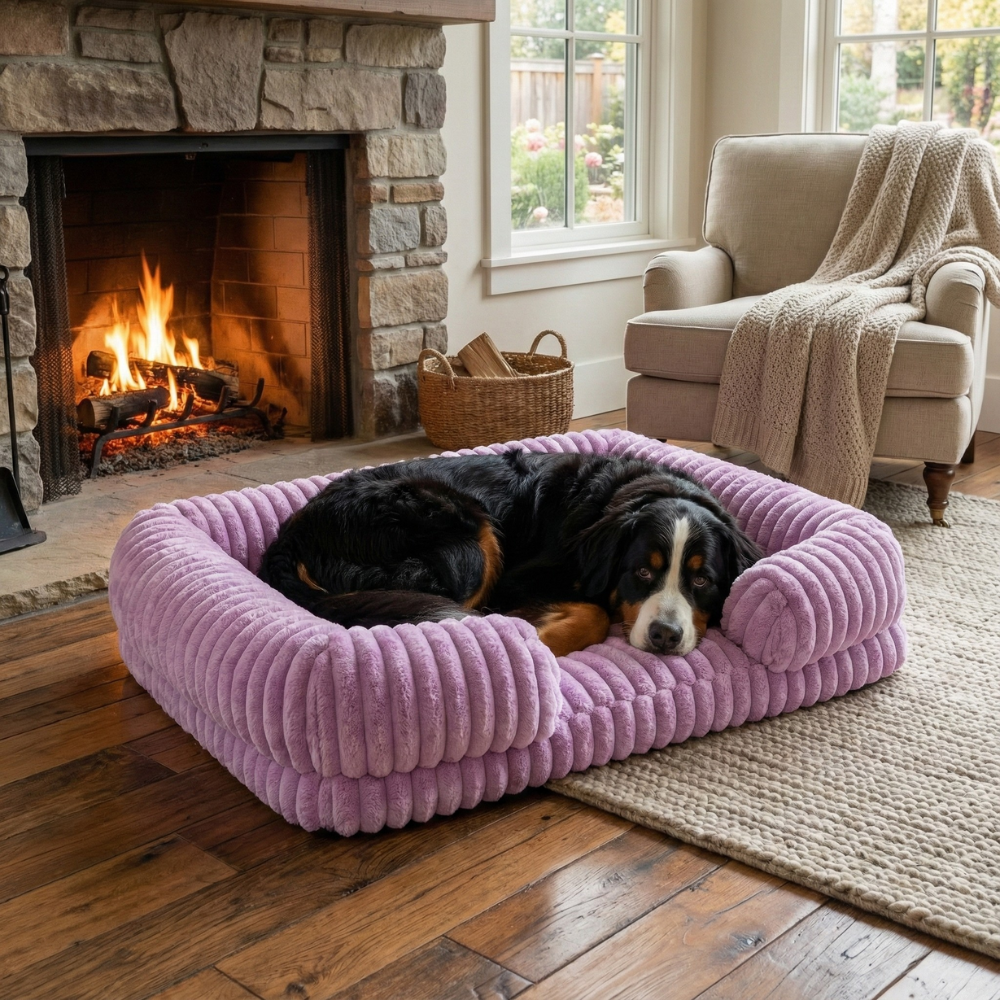 Purple Lounger Dog Bed
