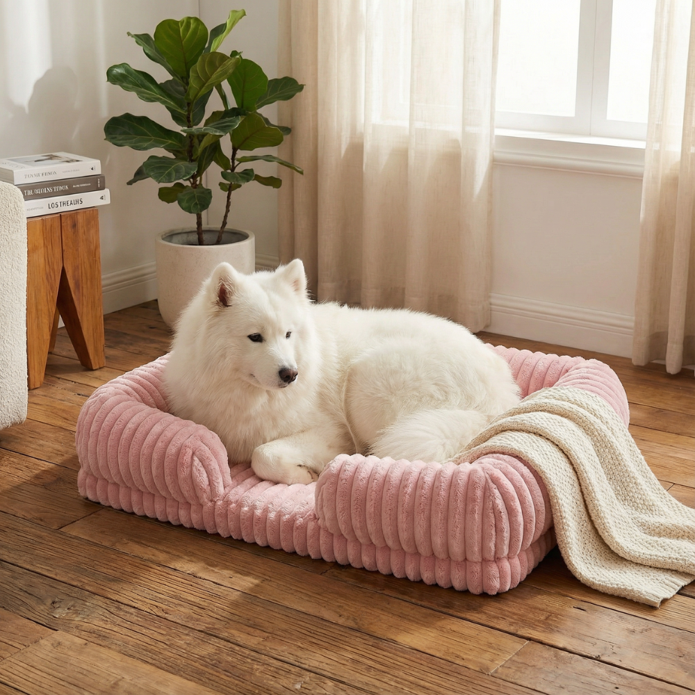 Pink Lounger Dog Bed