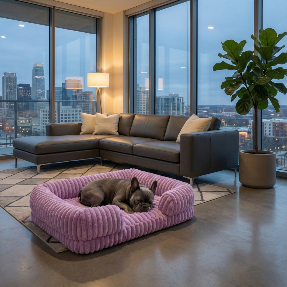 Purple Lounger Dog Bed