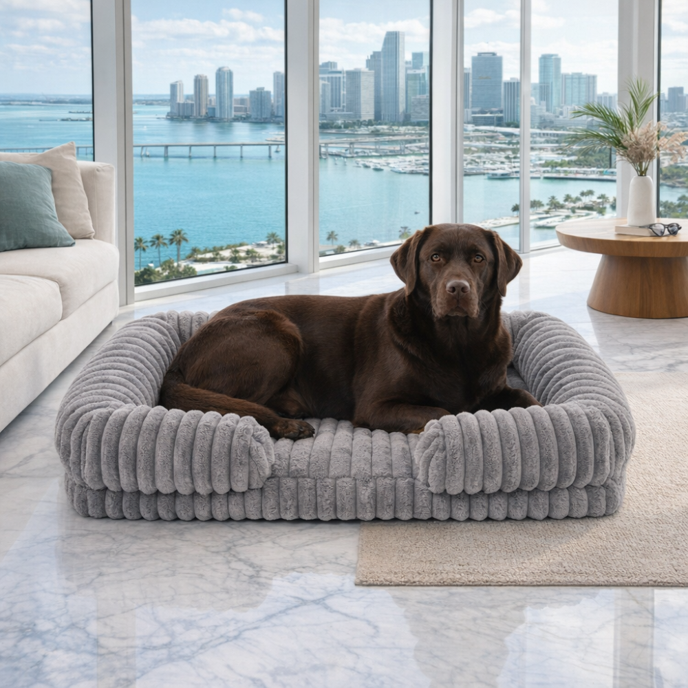 Gray Lounger Dog Bed